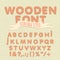Vintage wooden alphabet. Flat style