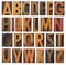 Vintage wooden alphabet set