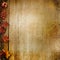 Vintage wooden background with autumn leaves