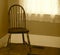 Vintage Wooden Bow Back Chair In Sepia