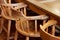 Vintage wooden chairs in the historical library.