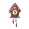 Vintage wooden cuckoo clock. Isolated on white background