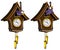 Vintage wooden cuckoo clock. Vector.