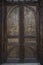 Vintage wooden double door with carving