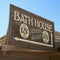 A Vintage Wooden Frame Bath House Sign