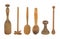Vintage wooden kitchen utensils isolated
