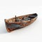 Vintage wooden rowboat exudes coastal charm, evoking nautical allure