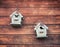 Vintage and wooden small birdhouses used as decoration