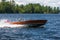 Vintage wooden speedboat