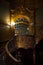 Vintage wooden spiral staircase. House of Scientists. Lviv