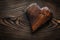 Vintage wooden valentine toy heart n wood