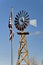 Vintage wooden Windmill and American Flag