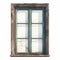 Vintage Wooden Window: 3d Rendering With Dark Aquamarine And Bronze