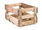 Vintage wooden wine crate on a white background