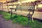 Vintage wooden wrought iron bench