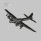 Vintage world war 2 legendary heavy bomber. Old retro piston engine propelled heavy aircraft. Vector illustration