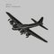 Vintage world war 2 legendary heavy bomber. Old retro piston engine propelled heavy aircraft. Vector illustration