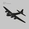 Vintage world war 2 legendary heavy bomber. Old retro piston engine propelled heavy aircraft. Vector illustration icon