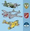 Vintage world war II fighter planes set 2