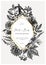 Vintage wreath design with hand-sketched birds illustrations and autumn leaves, berries, flowers. Elegant autumn template for