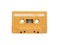 Vintage yellow audio cassette tape side B isolated on a white