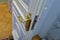 Vintage yellow brass door handle