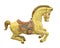 Vintage yellow carousel horse isolated.