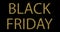 Vintage yellow gold metallic glitter black friday word text with light reflex on black background with alpha channel, concept