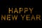 vintage yellow gold metallic happy new year 2018, 2019, 2020, 2021, 2022 word text with light reflex on black background with alp