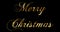 Vintage yellow gold metallic merry christmas word text with light reflex on black background with alpha channel, concept of golden