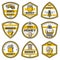 Vintage Yellow Honey Emblems Set