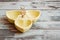 Vintage Yellow Porcelain Serving Dish with Metal Handle