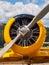 Vintage Yellow Propeller Aircraft
