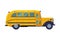 Vintage Yellow School Bus, Side View, School Students Transportation Vehicle Flat Style Vector Illustration