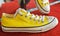 Vintage yellow sneakers fashion vintage style model running shoe