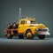 Vintage Yellow Tow Truck With Rubber Tires - Rendered In Cinema4d
