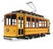 Vintage Yellow Tram Isolated