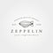 Vintage zeppelin airship line icon logo vector illustration design