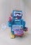 vintage zinc robot toy