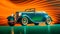 Vintage1930s roadster hotrod car on a colorful background, AI-generated.