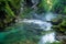 Vintgar gorge and Radovna river with walk path near Bled in Slovenia