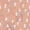 Vintyage mood of â€œBE HAPPYâ€ wording in typo play font. Vector seamless pattern  ,Design for fashion,web,wallpaper,fabric,