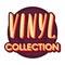 Vinyl collection sign in retro style. Textured lettering sign for print, poster, banner, badge, sticker, design element