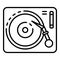 Vinyl play desk icon, outline style