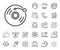 Vinyl record line icon. Music sign. Place location, technology and smart speaker. Vector