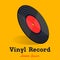 Vinyl record music vector with vinyl record word