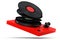 Vinyl record player or DJ turntable with flying vinyl plate on white background.