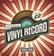 Vinyl record shop retro sign design