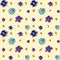 Viola daisy peony petal beige pattern watercolor