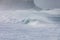Violent large waves crashing ocean